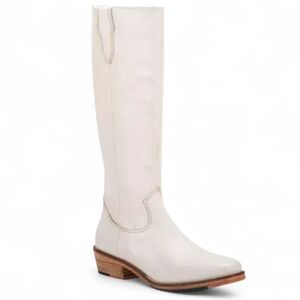 Vintage Foundry White Genuine Leather Boots Size 7.5